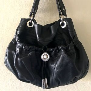 B Makowsky Black Soft Leather Boho Purse